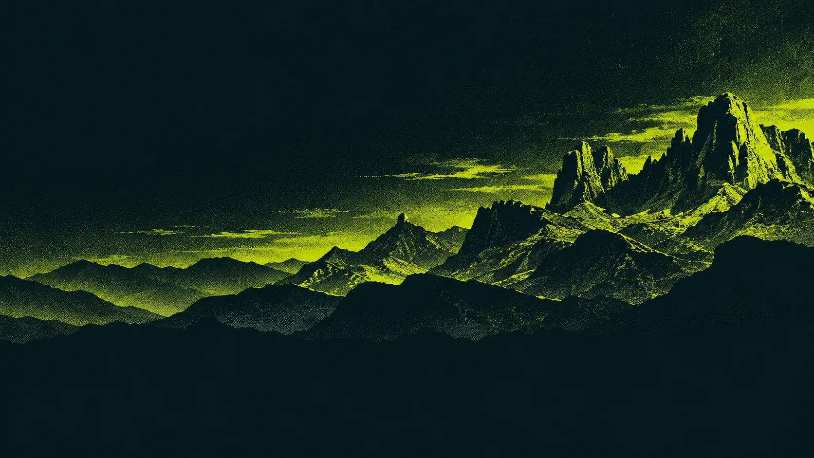 Duotone mountain landscape from the presentation cover